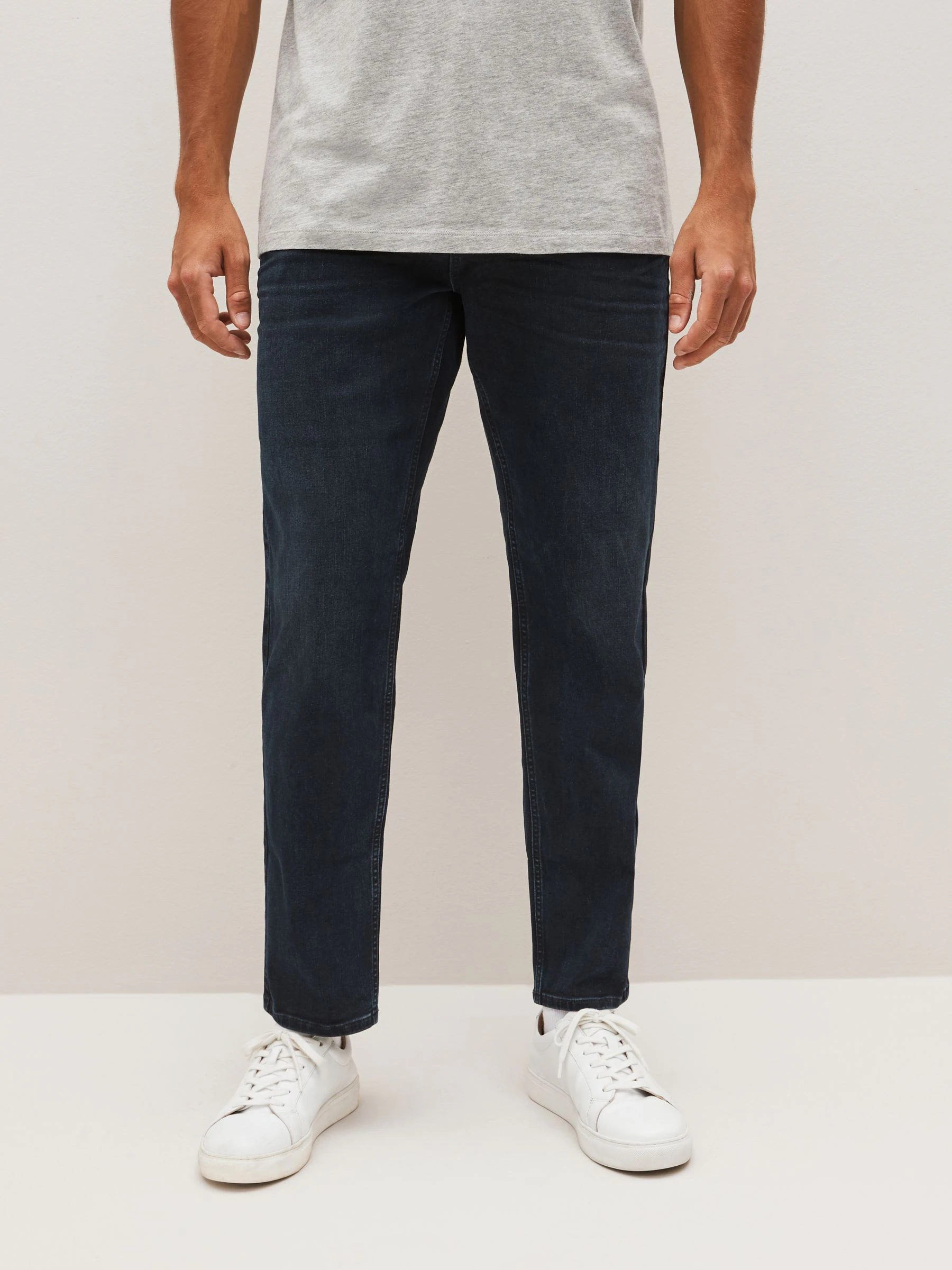 Blauw-zwart - Rechte, klassieke jeans met stretch