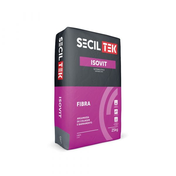 Secil Tek Argamassa de Colagem e Barramento para Sistemas Etics Isovit Fibra 25 Kg