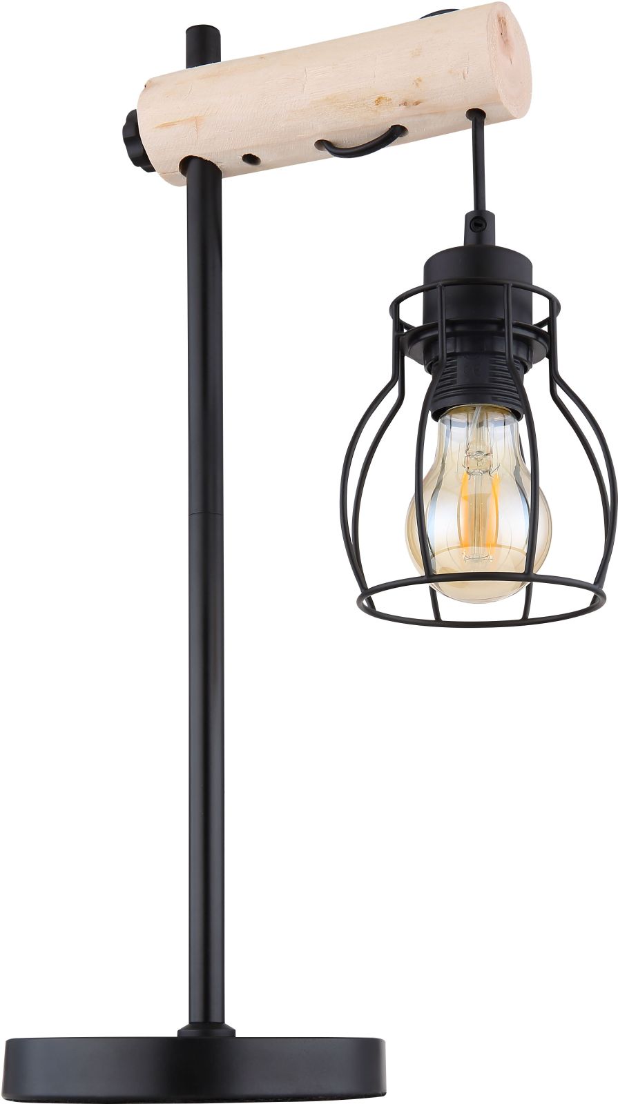 Tischleuchte - schwarz-natur - 48 cm hoch