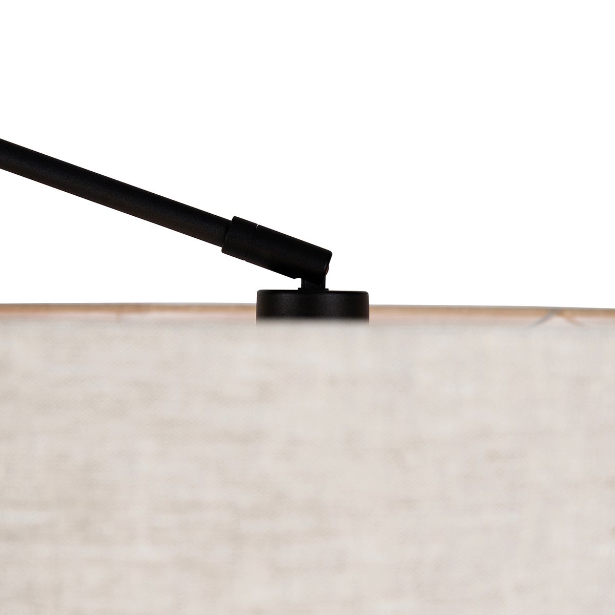 Vloerlamp zwart met kap lichtgrijs 50 cm verstelbaar - Editor