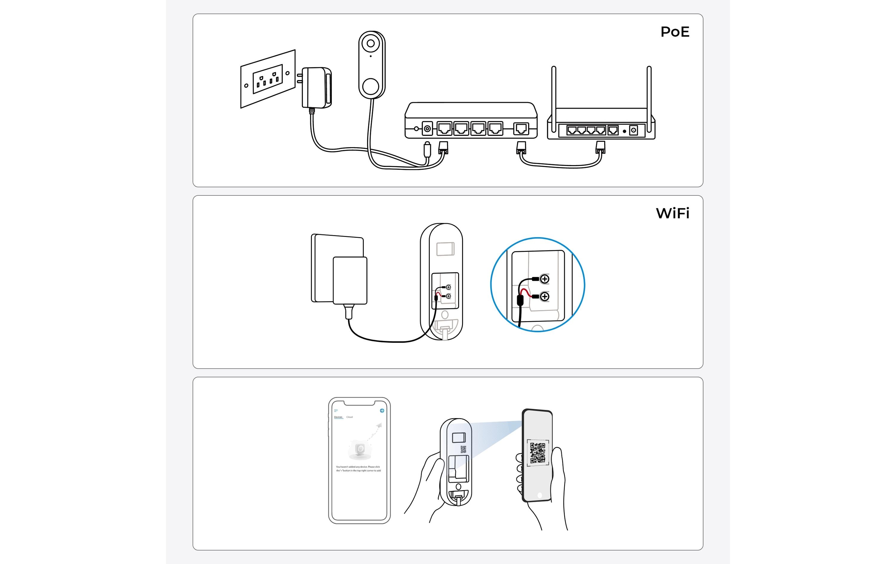 IP Türstation D340W 2K+<br>Smarte 2K+ WiFi kabelgebundene Video-Türklingel mit Chime
