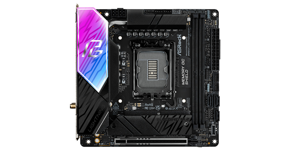 ASRockB860I Lightning WiFi socket 1851 moederbord  (RAID, Gb-LAN, WLAN, BT, Sound, mini-ITX)