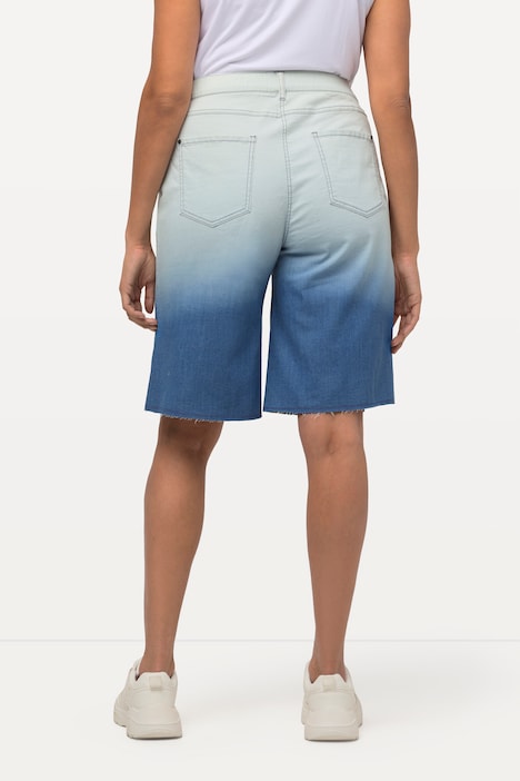 Jeansshorts Mary, Farbverlauf, weites Bein, 5-Pocket-Form