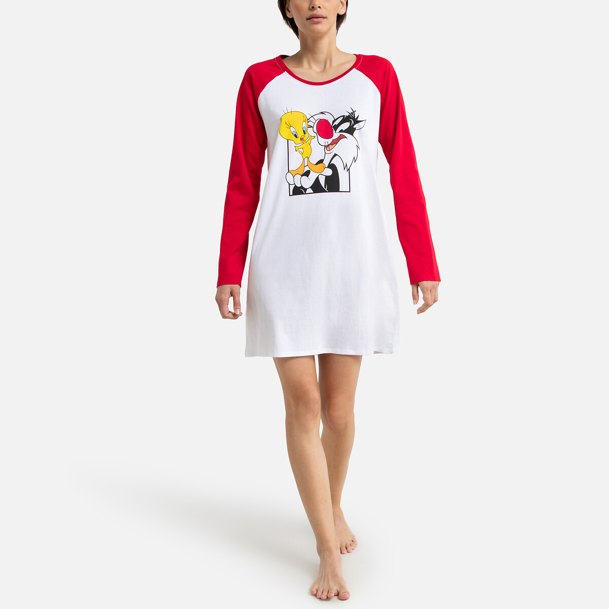 LOONEY TUNES<br>Camiseta grande de manga comprida Titi & Gros minet