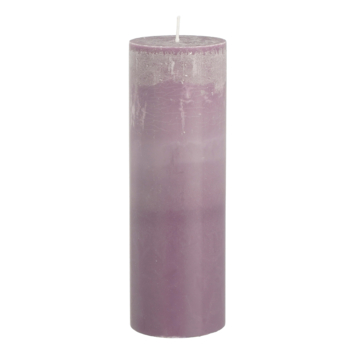 Pilaar kaars lila- h20xd6,8cm