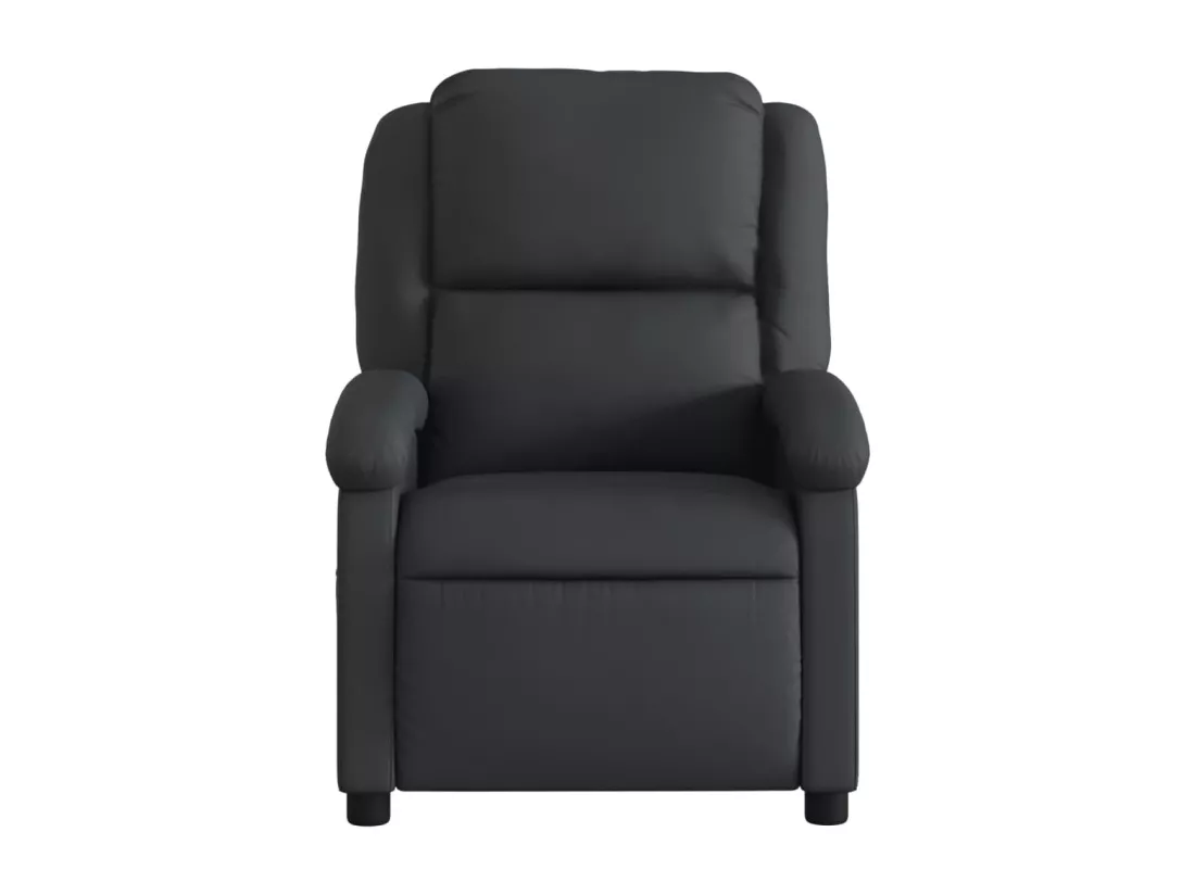 Fauteuil de massage inclinable électrique noir cuir véritable