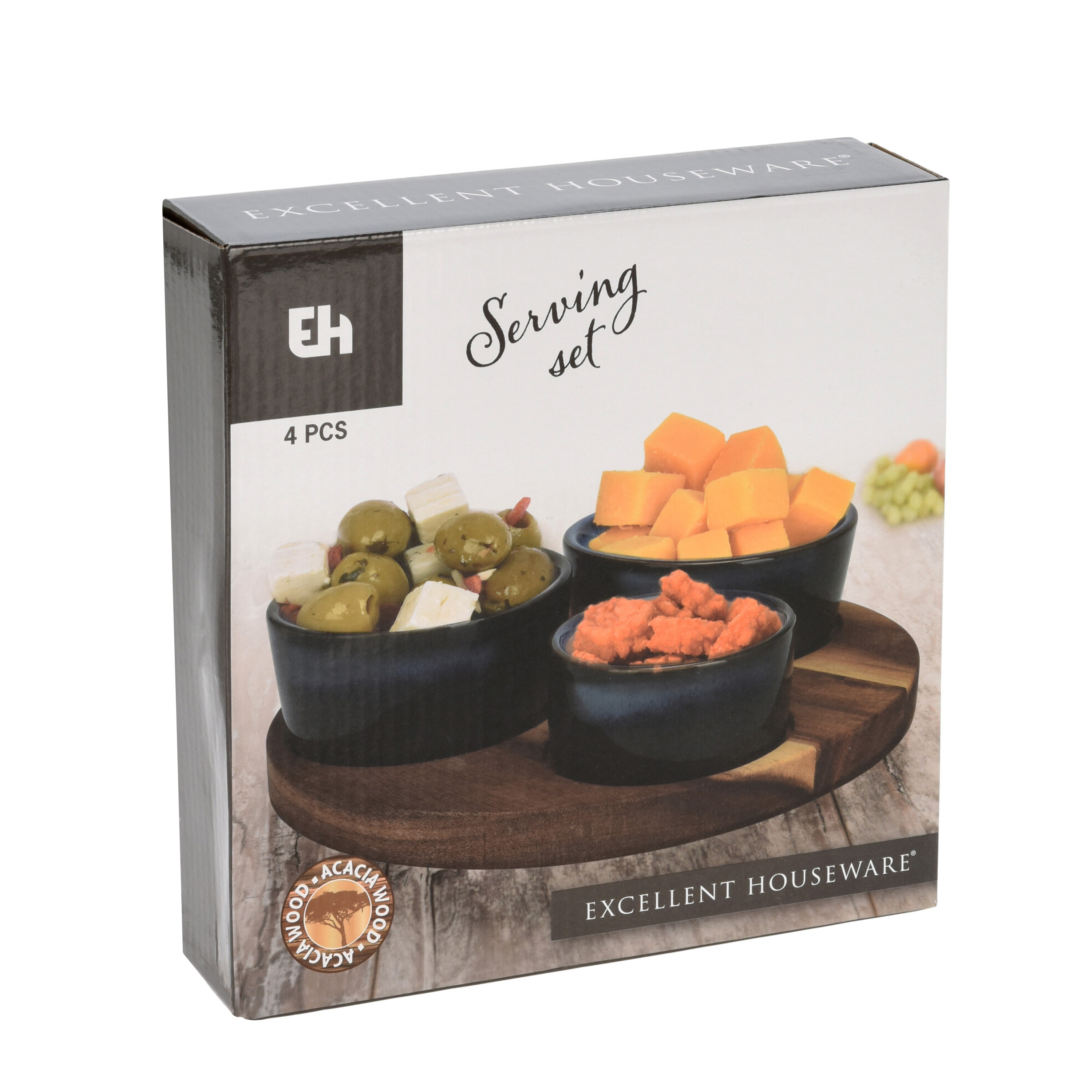 Apéroschale Servierset 4-teilig rund
