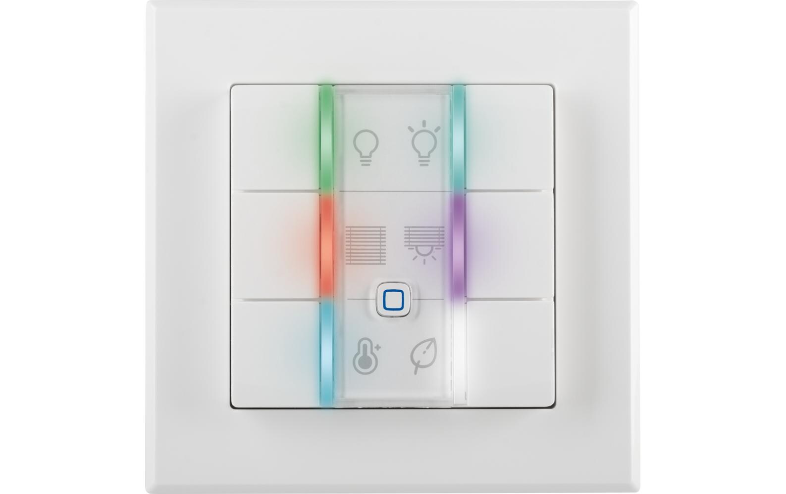 Smart Home Wired Wandtaster 6-fach, WeissWandtaster mit 6 Tasten fürs Smart Home HmIPW-WRC6, HmIPW-WRC6-A