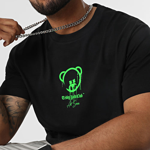 Tee Shirt Oversize Large Art Series Marker Noir Vert Fluo