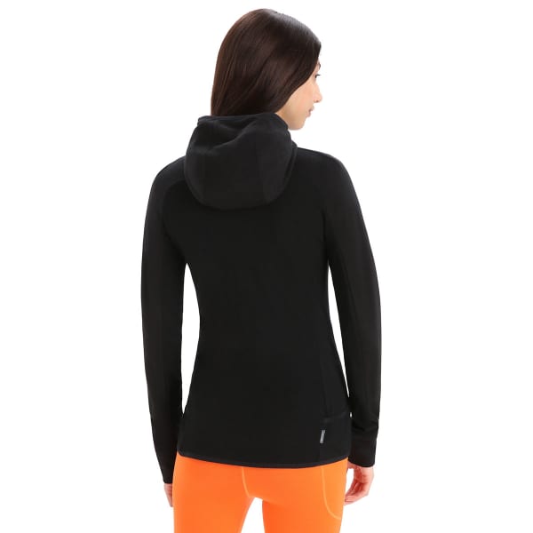 Veste polaire randonnée ICEBREAKER W ZONEKNIT LS ZIP HOODIE BLACK