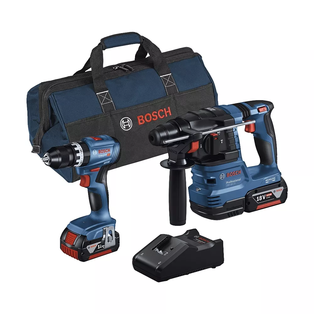 Bosch 2-teiliges Kit GSB 18V-45 + GBH 18V-22 + 2 x 4.0Ah + GAL 18V-40 (C)
