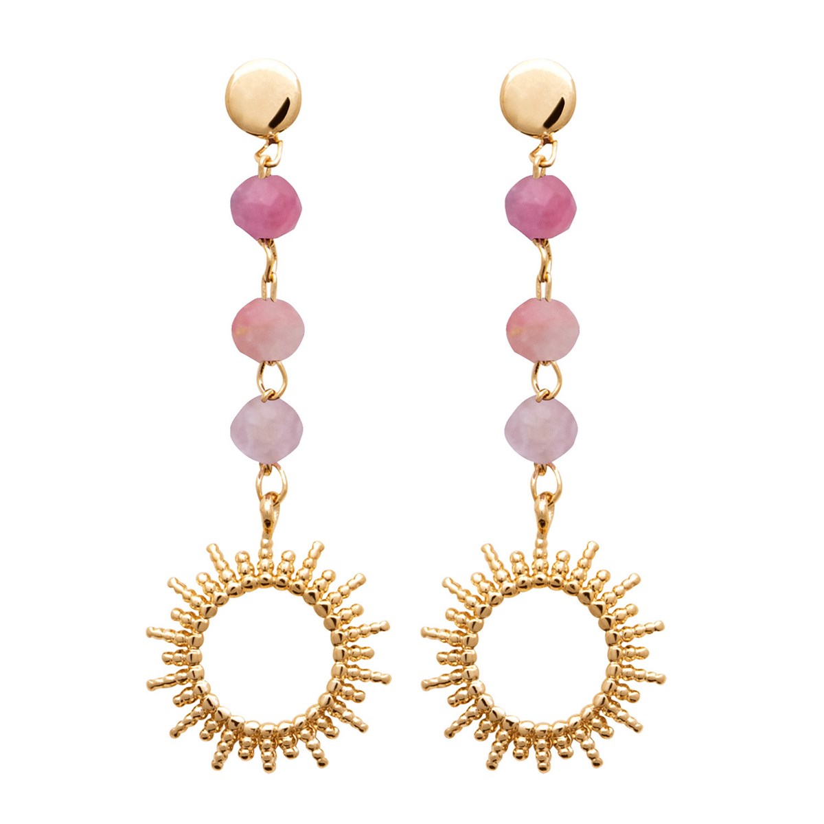 Boucles d'oreilles pendantes Brillaxis tourmaline