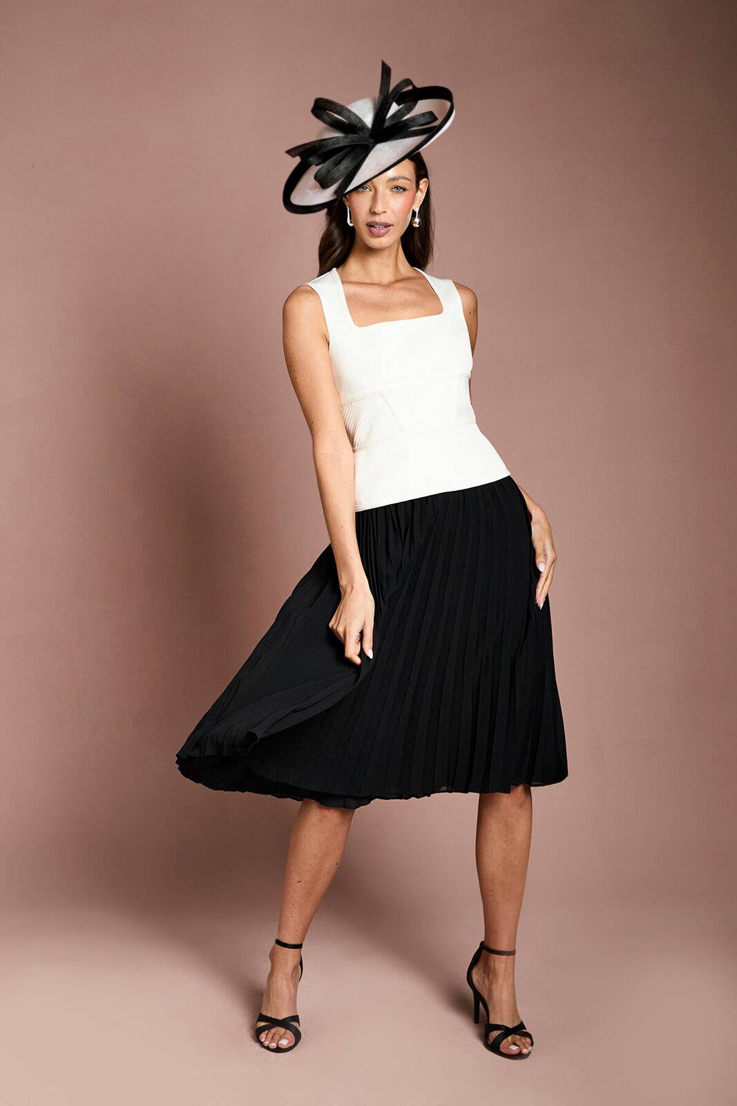 Coast Robe Midi Bandage À Basque Avec Jupe Plissée En Georgette Petite Taille
