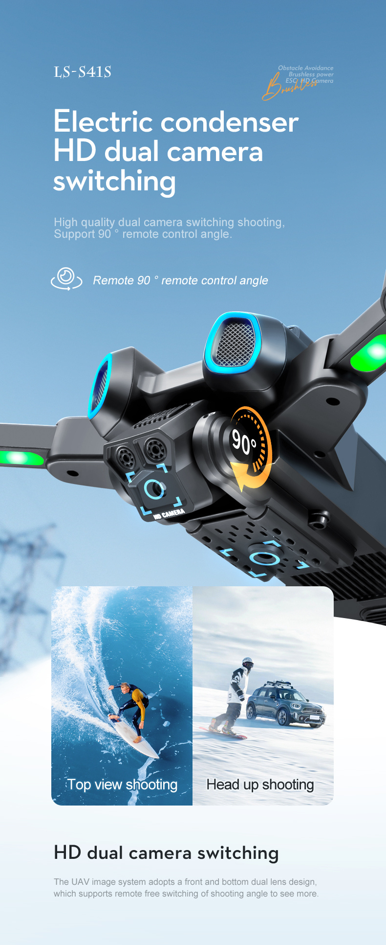 WiFi Faltbare RC Quadrocopter GPS Drohne Dual FPV 720P HD Kamera inkl. 3 Akkus   Fernbedienung
