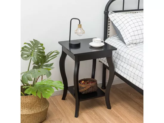 Table d'appoint, 2 niveaux, avec patins antidérapants, 40 x 40 x 60 cm, noir