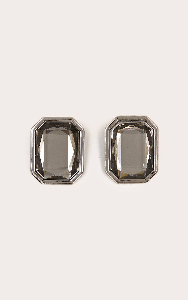 Argenté Boucles D'oreilles Synthétiqueces Surdimensionnées À Cristaux