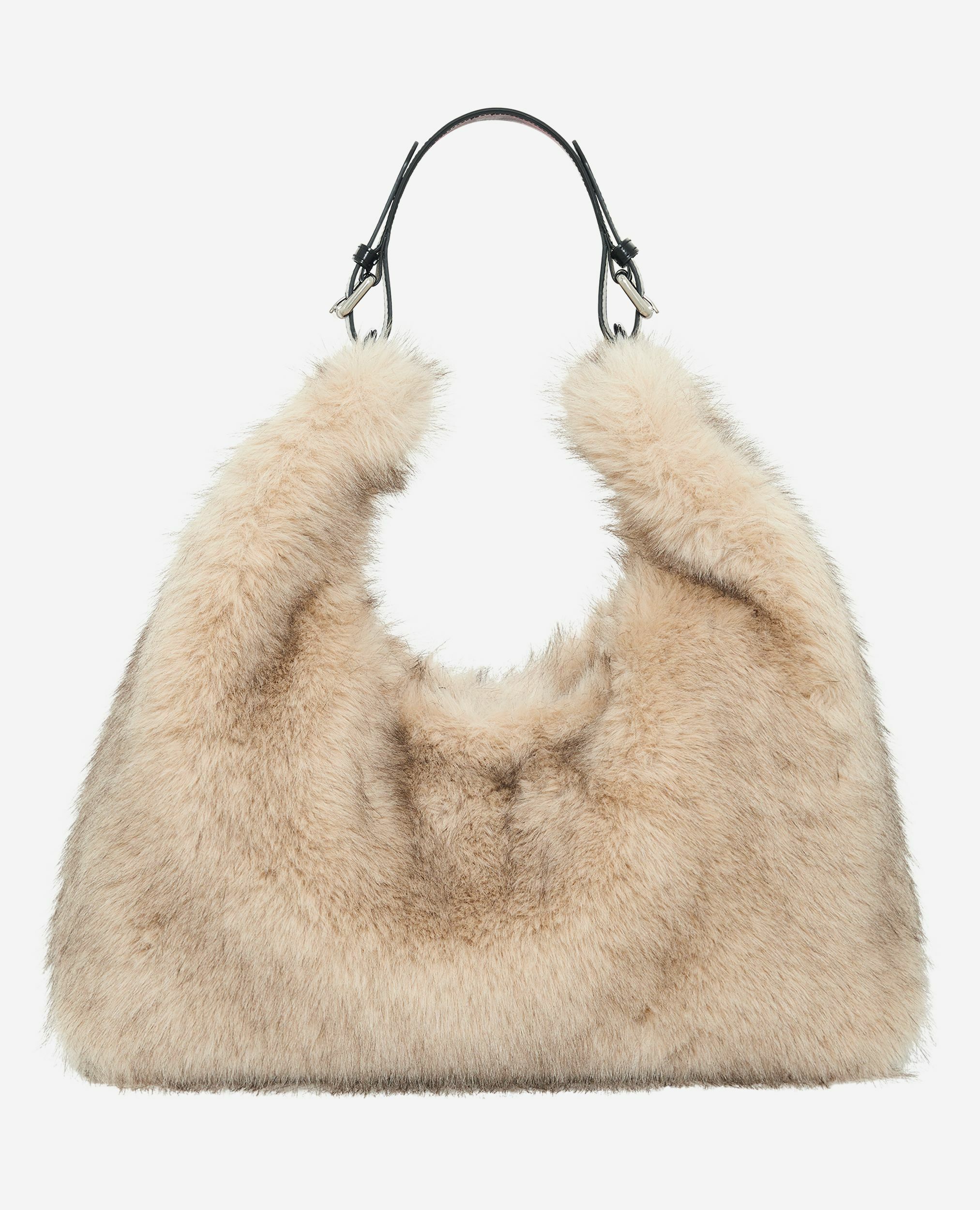 Sac effet fourrure beige