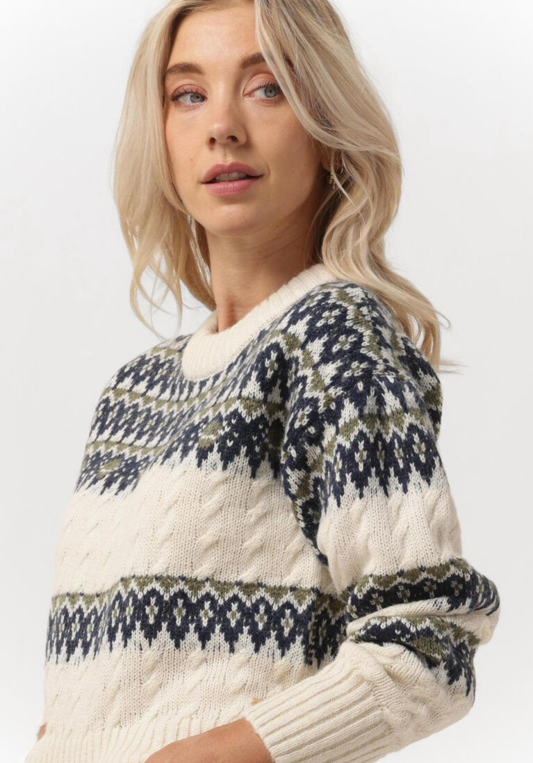 SCOTCH & SODA gebroken wit scotch & soda trui fair isle knitted cable pullover