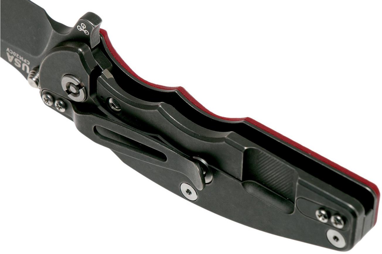 Rick Hinderer Jurassic Slicer Battle Black, Red G10 CPM 20CV zakmes