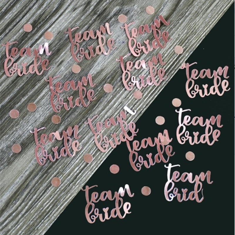 (30g) Konfetti Junggesellinnenabschied Party Deko Streukonfetti Team Bride Metallic Tischdekoration - Rosa