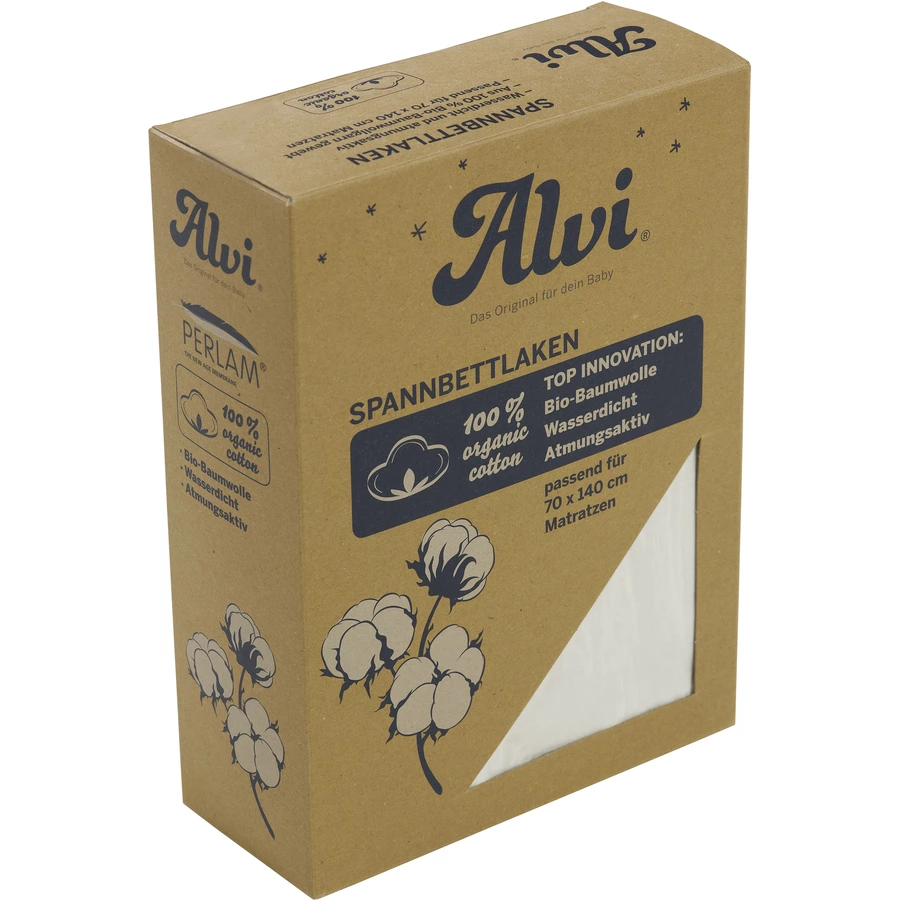 Alvi® Spannbettlaken Perlam 70 x 140 cm weiß