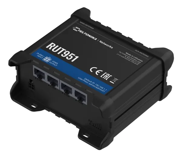 Teltonika RUT951 - Trådløs router - WWAN 3-port switch 2,4 GHz - 3G, 4G - DIN monterbar på skinne, overflademonterbar