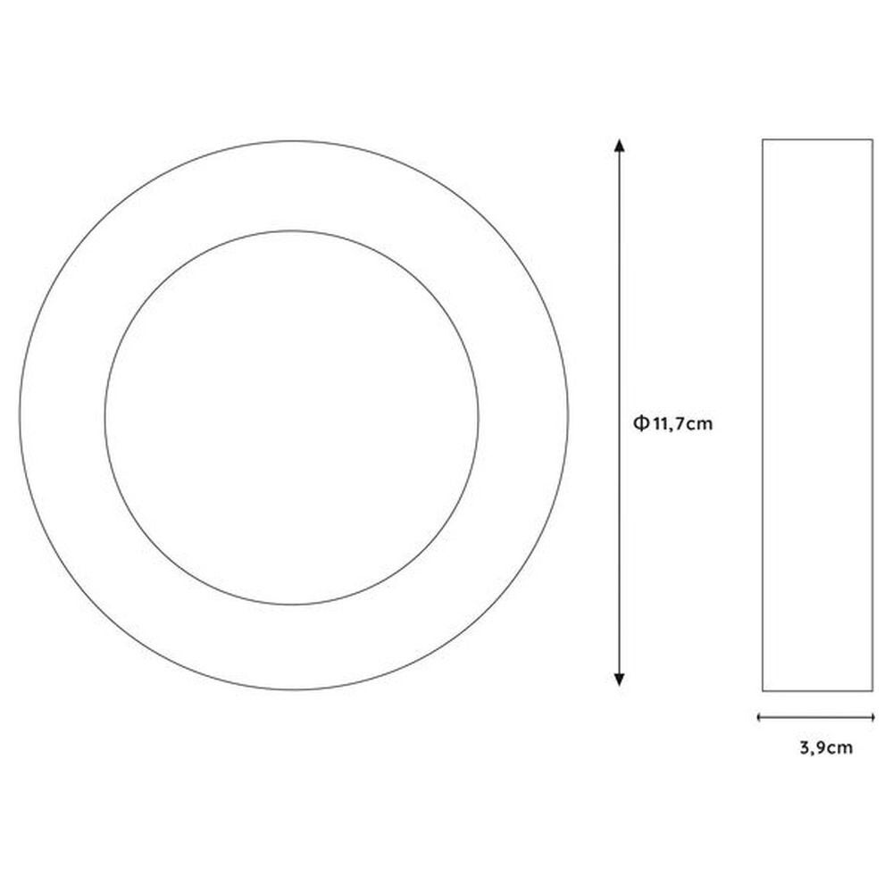 Brice LED plafondlamp in zwart, 8W, 3000K, 471lm, IP44, 117mm rond