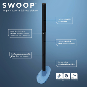Tiger Toiletborstelhouder TESS vrijstaand met Swoop borstel blauw/zwart