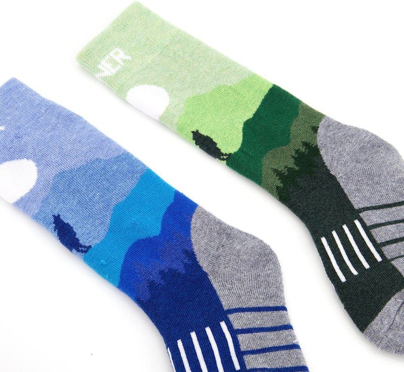 Wildlife Skisokken Junior Dubbelverpakking - Blauw/groen