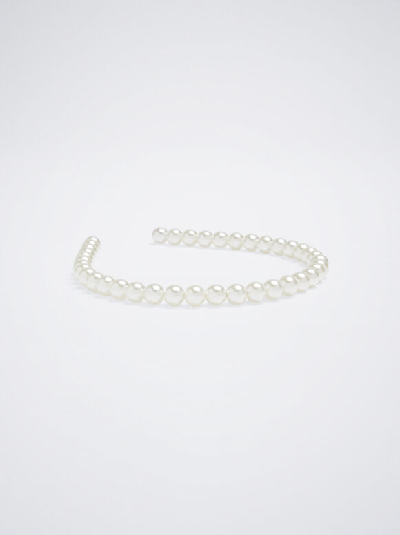 Tiara de pérolas finas - Branca