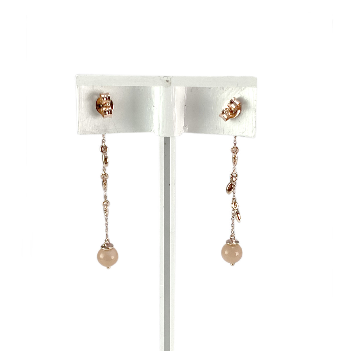 Boucles d'oreilles d'occasion or 375 rose pierres fines