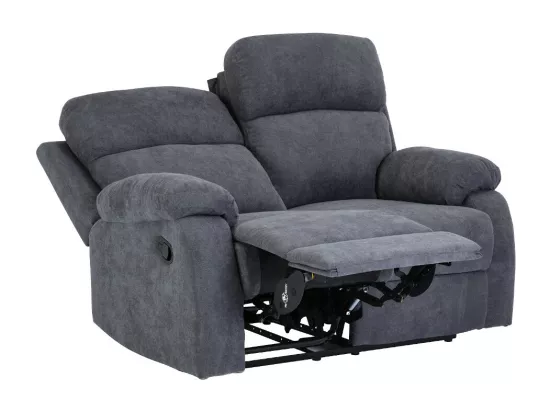 Canapés 3 places 2 places et un fauteuil relax en tissu TOLZANO - Anthracite