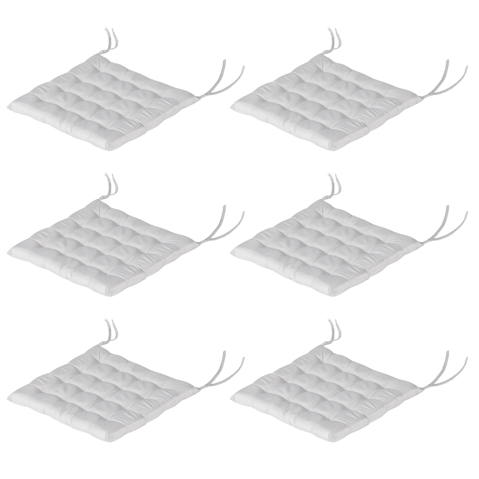 Outsunny Sitzkissen Set mit Bändern grau 40L x 40B x 4H cm