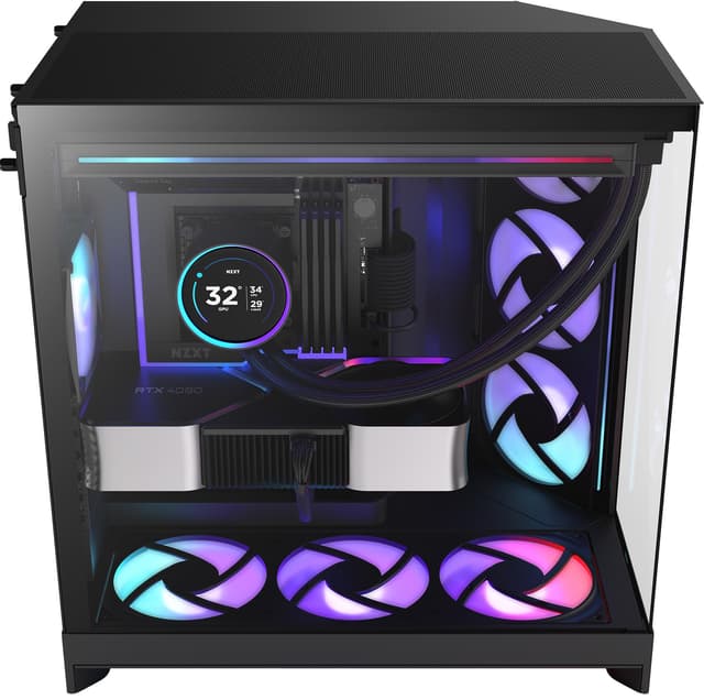 NZXT H9 Flow RGB+ 2025 PC-kabinet (sort)