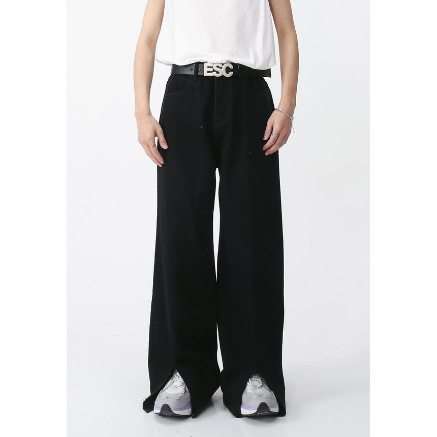 FAERIS - Hoge taille wijde jeans