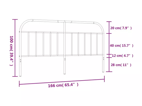 Tête de lit métal blanc 160 cm