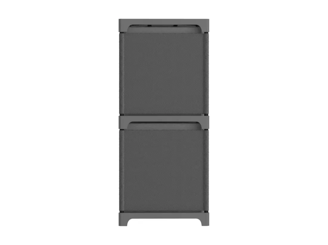 Étagère à 4 cubes avec boîtes Gris 69x30x72,5 cm Tissu