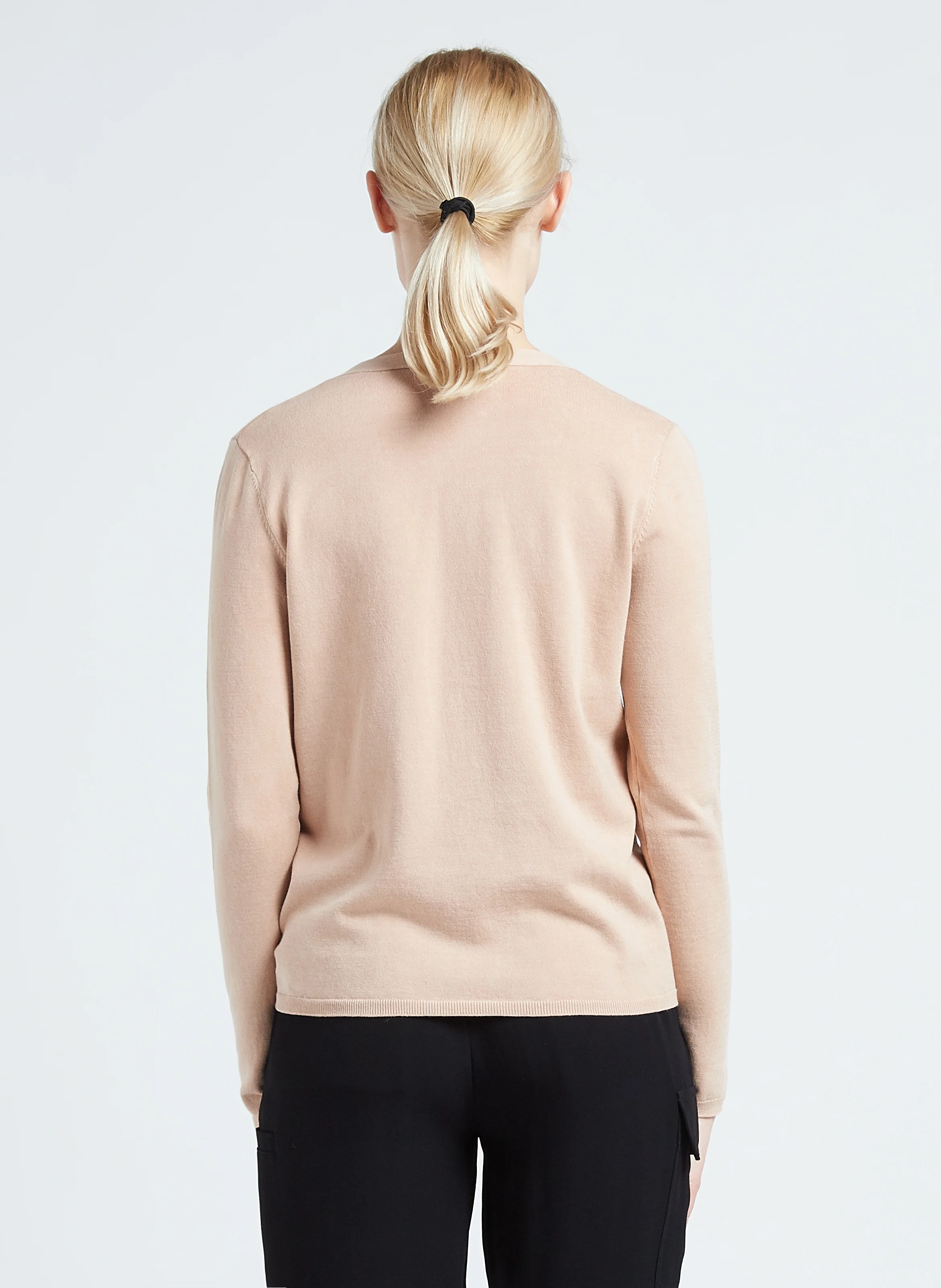 Cardigan col V en maille fine | Rose