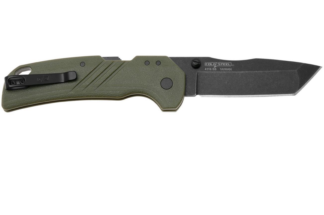 Cold Steel Engage Tanto FL-30DPLT-BG Blackwashed 4116SS, OD Green GFN, zakmes