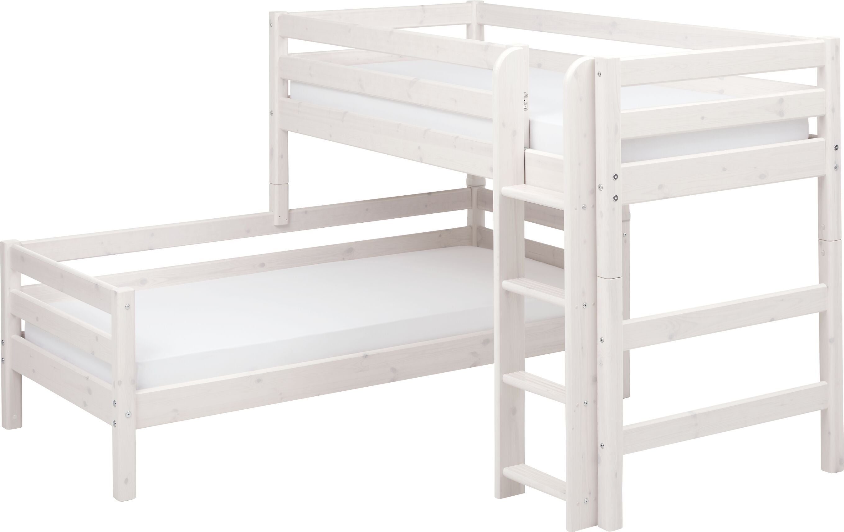 Flexa CLASSIC Pfosten für Kombibett - White Wash / B: 100.0 cm x T: 7.0 cm x H: 76.0 cm