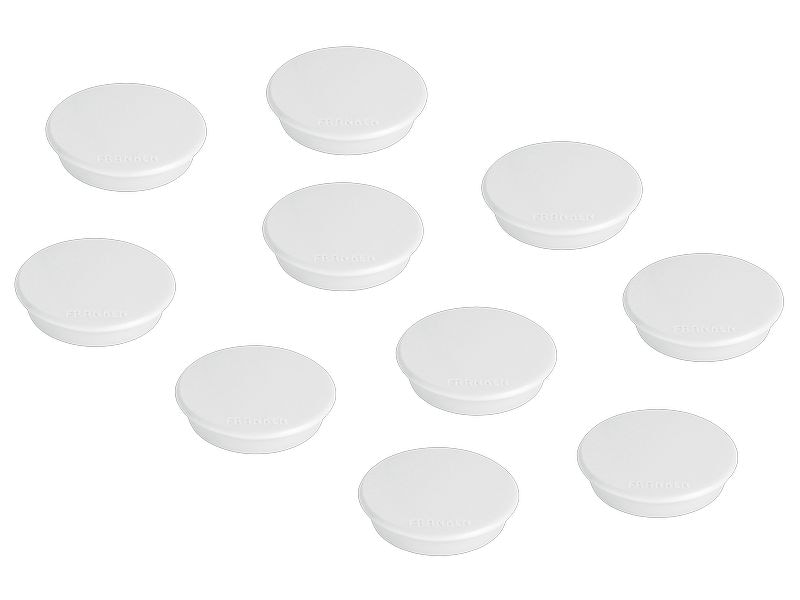 Franken Haftmagnet Ø 24 mm, 10 Stück, Weiss Signalmagnete für die Anwendung auf Plantafeln und zur Anbringung von Notizen