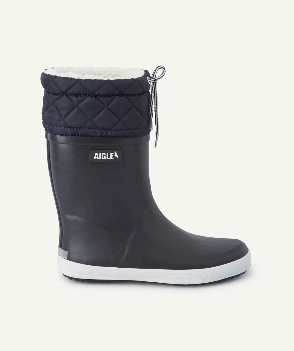 AIGLEBOTTES EN CAOUTCHOU NOIRES ENFANT FOURRÉES