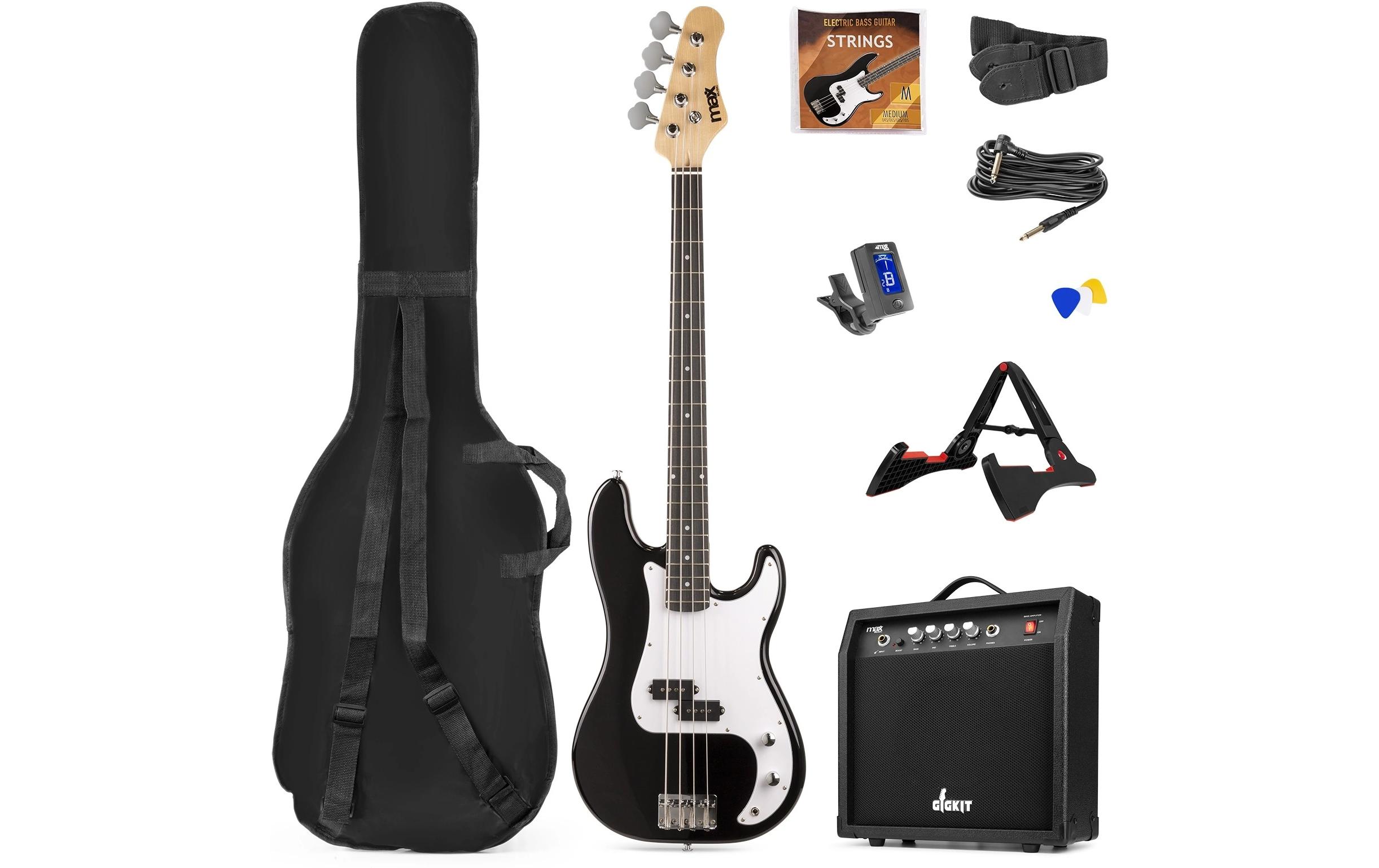 E-Bass GigKit Schwarz<br>Bass Gitarrenset