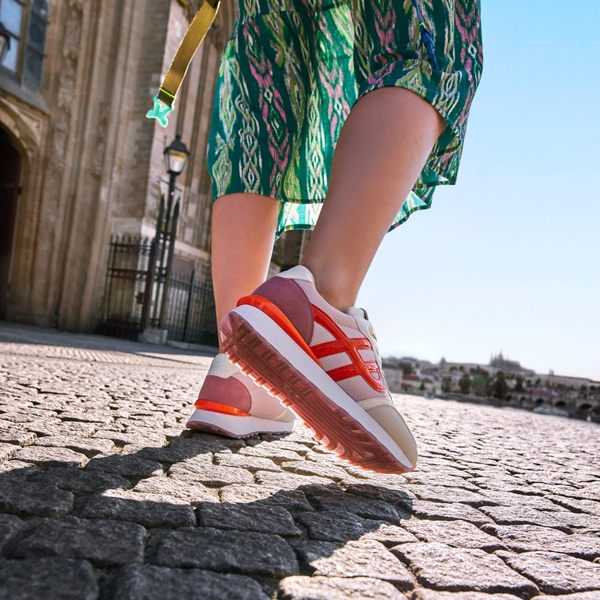 Hush Puppies dames sneakers met oranje details