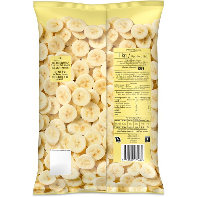 AH Zakje met banaan plakjes