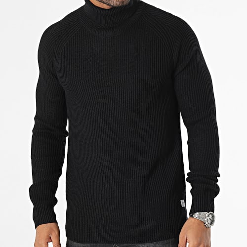 Pull Col Roulé Pannel Noir