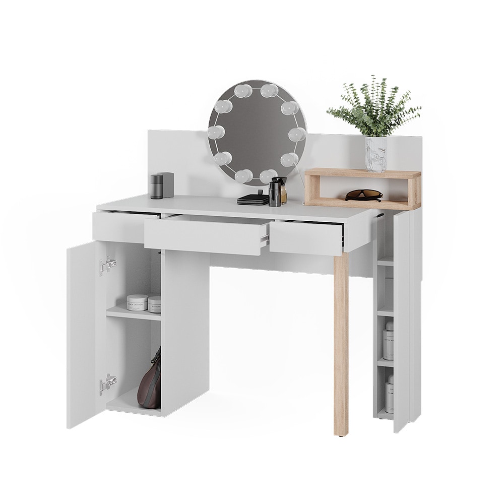 Vicco Schminktisch Olivia 110x120cm Frisiertisch mit Spiegel und LED-Beleuchtung