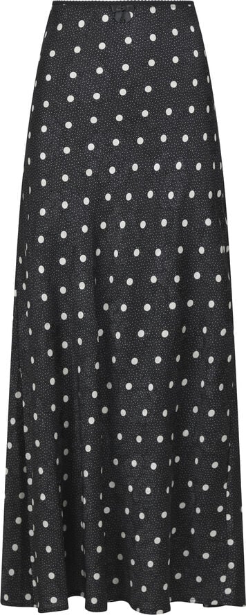 Neo Noir Lola Retro Dot Long Skirt Black