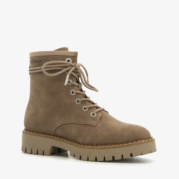 s. Oliver dames veterboots taupe