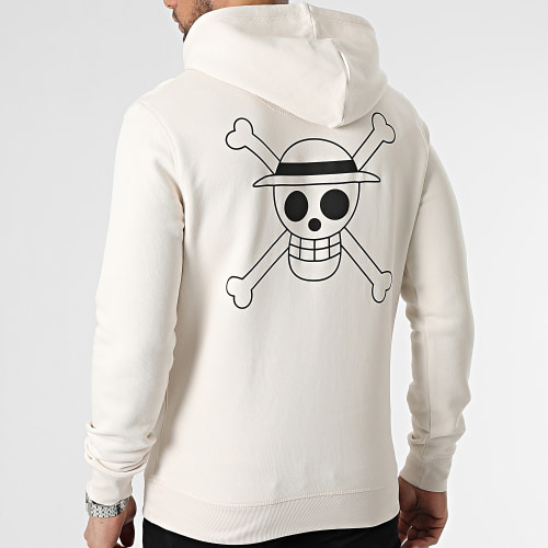 Sweat Capuche Mugiwara Logo Beige Noir